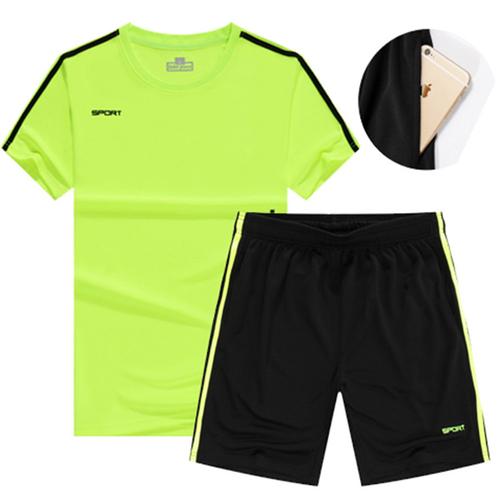 男士短袖运动套装夏季薄款加大码宽松休闲跑步训练健身衣工厂直售